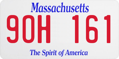 MA license plate 9OH161