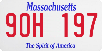 MA license plate 9OH197