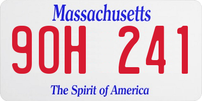 MA license plate 9OH241