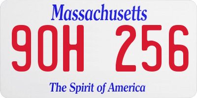 MA license plate 9OH256