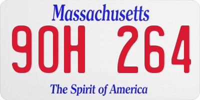 MA license plate 9OH264