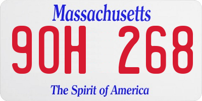 MA license plate 9OH268