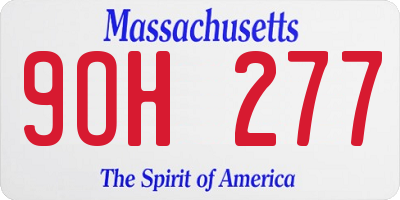 MA license plate 9OH277
