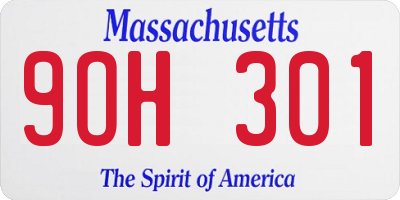 MA license plate 9OH301