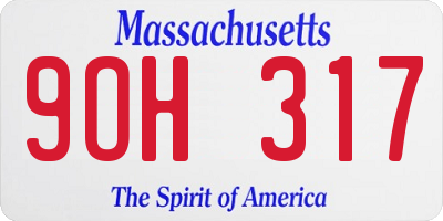 MA license plate 9OH317