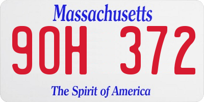 MA license plate 9OH372