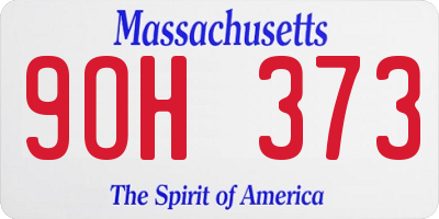 MA license plate 9OH373