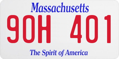 MA license plate 9OH401