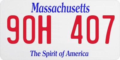MA license plate 9OH407