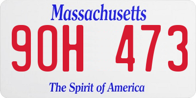 MA license plate 9OH473
