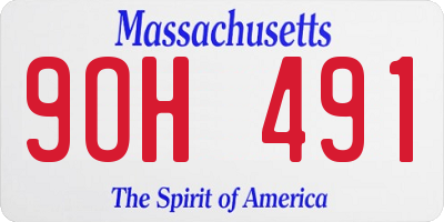 MA license plate 9OH491