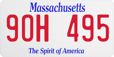 MA license plate 9OH495