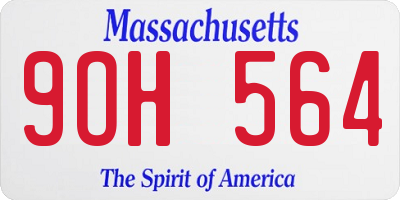 MA license plate 9OH564