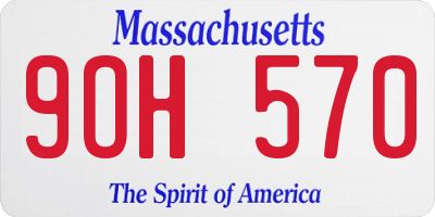 MA license plate 9OH570