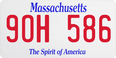 MA license plate 9OH586