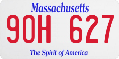 MA license plate 9OH627