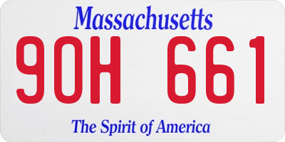 MA license plate 9OH661