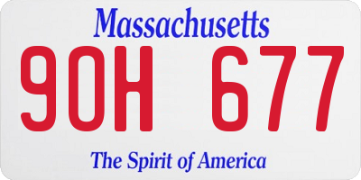 MA license plate 9OH677