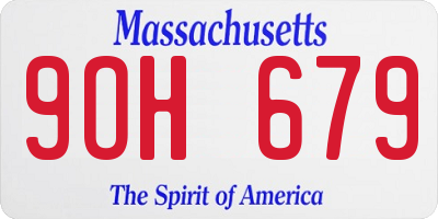MA license plate 9OH679