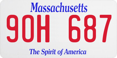 MA license plate 9OH687