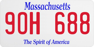 MA license plate 9OH688