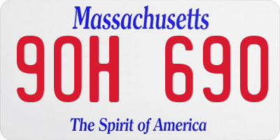 MA license plate 9OH690