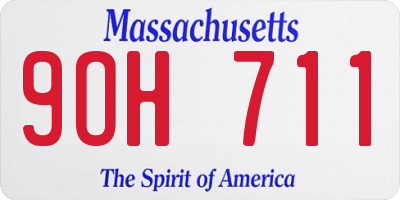 MA license plate 9OH711