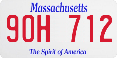MA license plate 9OH712