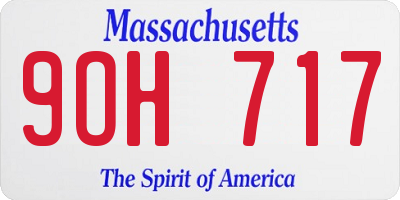 MA license plate 9OH717