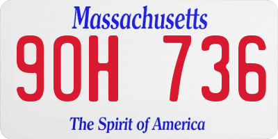 MA license plate 9OH736