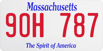 MA license plate 9OH787