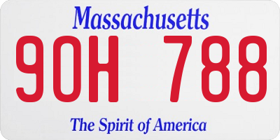 MA license plate 9OH788