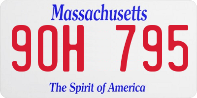 MA license plate 9OH795