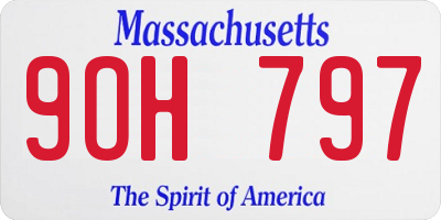 MA license plate 9OH797