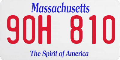 MA license plate 9OH810