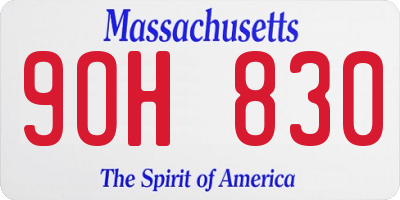 MA license plate 9OH830