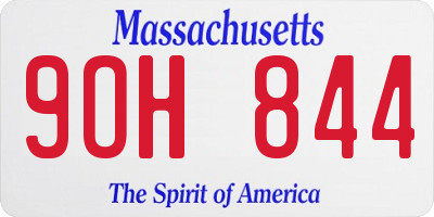 MA license plate 9OH844