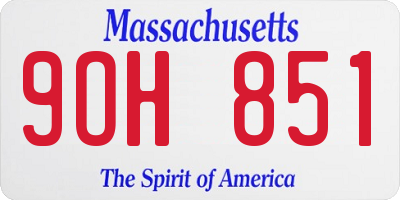 MA license plate 9OH851