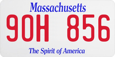 MA license plate 9OH856