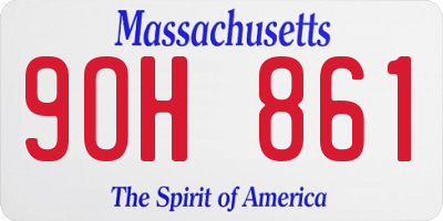 MA license plate 9OH861