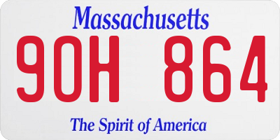 MA license plate 9OH864
