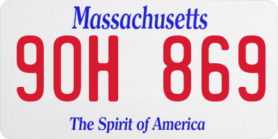 MA license plate 9OH869