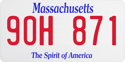 MA license plate 9OH871