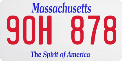MA license plate 9OH878