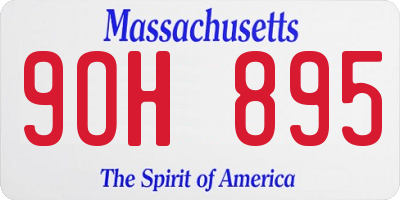 MA license plate 9OH895