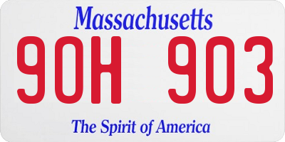 MA license plate 9OH903