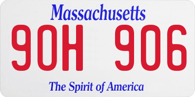MA license plate 9OH906