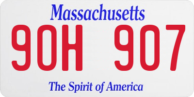 MA license plate 9OH907