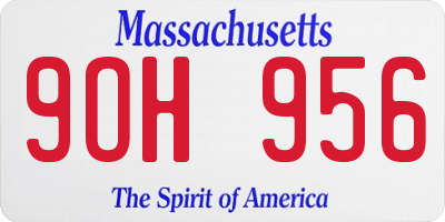 MA license plate 9OH956