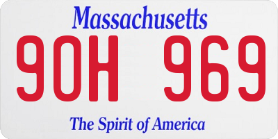 MA license plate 9OH969